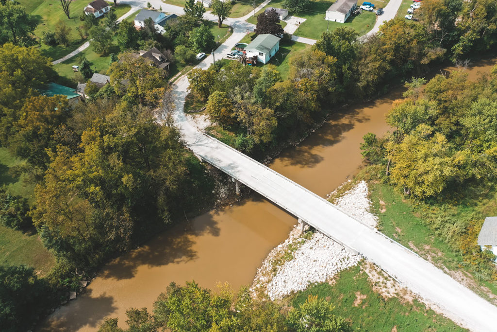 Overhead photo of Monroe County Bridge